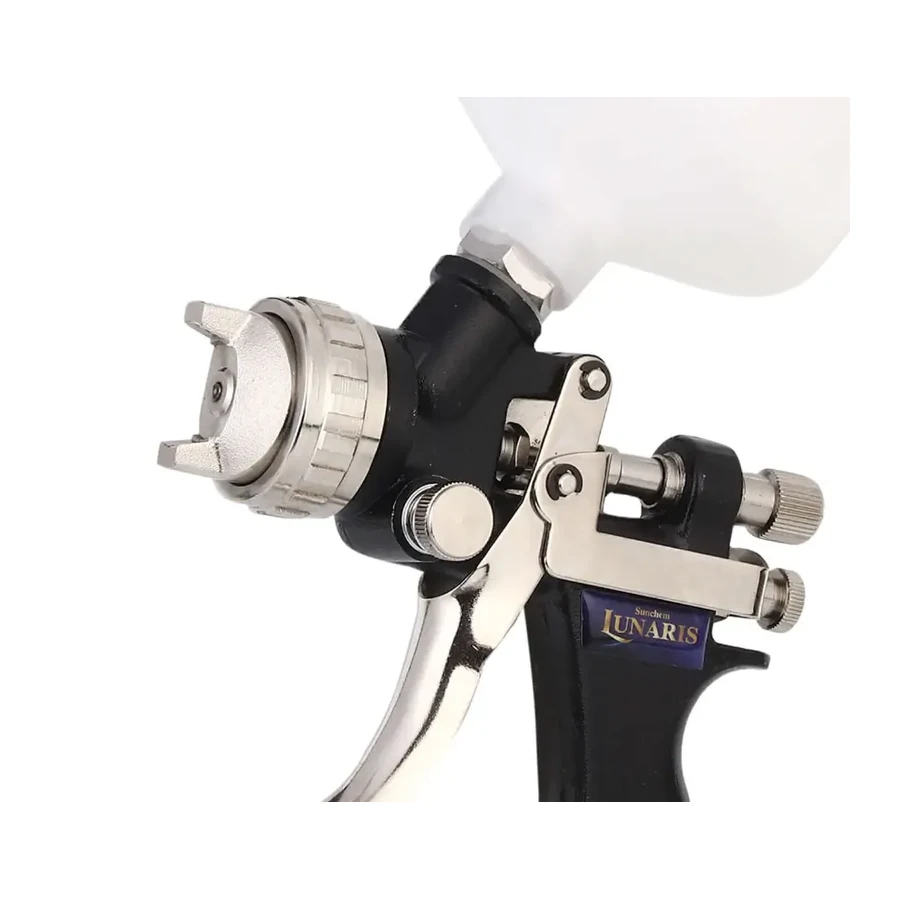 HVLP spray gun nozzle and air-cap detail
