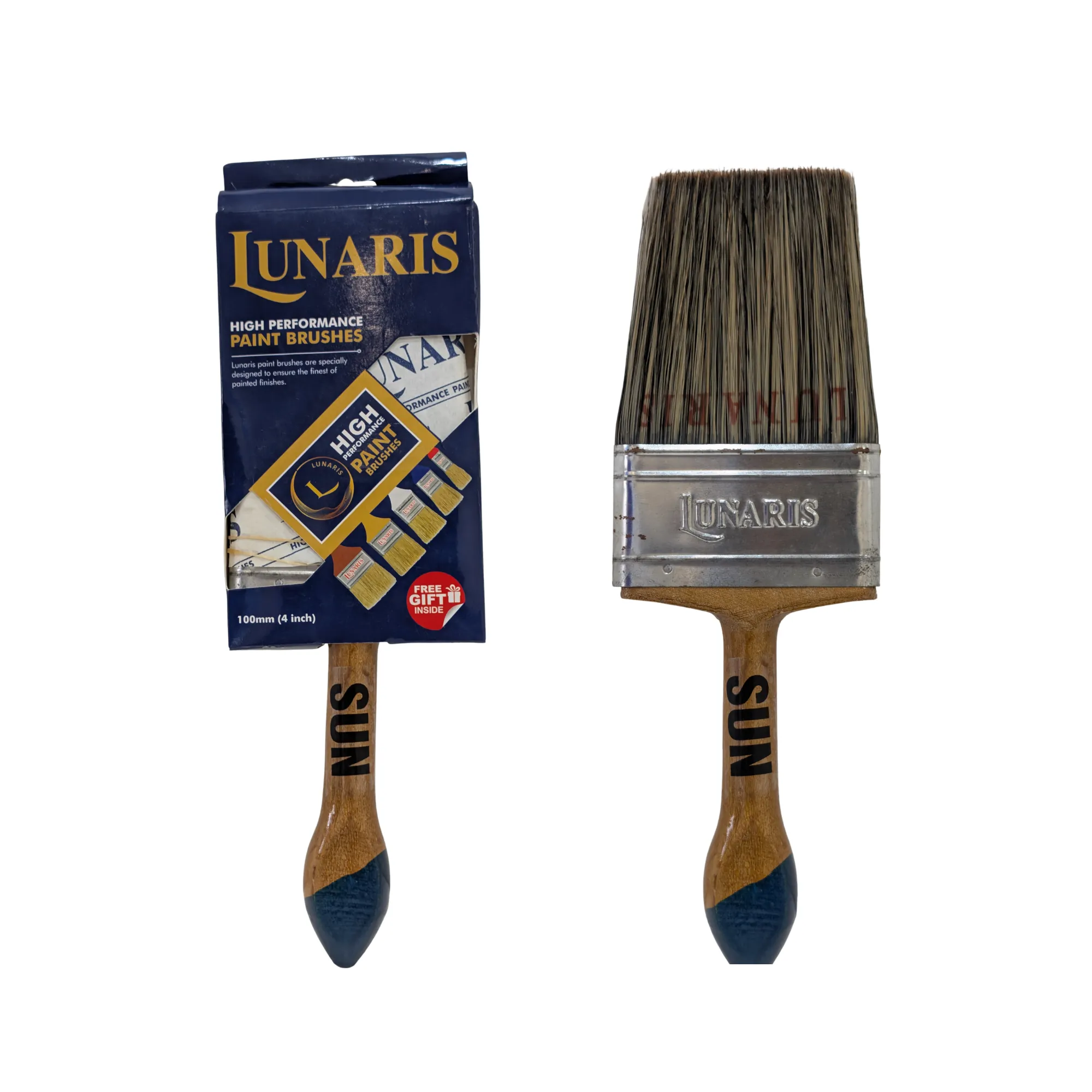SUN paint brush 100 mm (4 inch) shown with its retail box